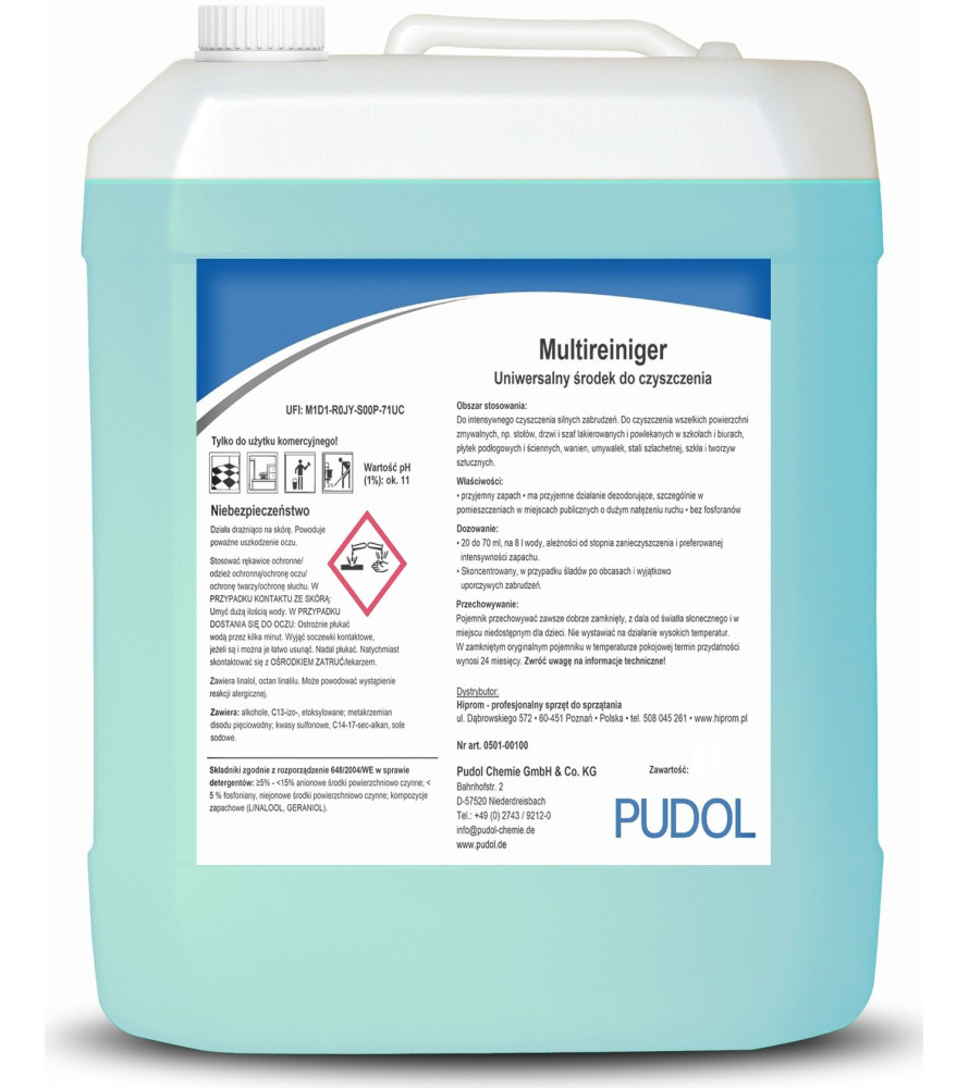 PUDOL - Multireiniger 10L Uniwersalny środek o silnym działaniu